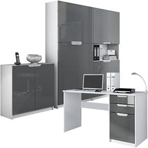 Vladon Conjunto de Muebles de Oficina Logan, Cuerpo en Blan…