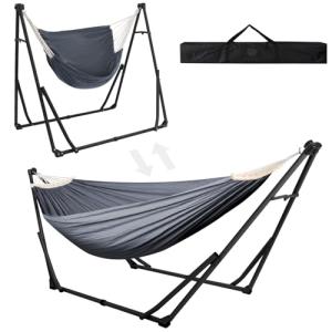 Anyoo Hamaca y Silla Hamaca de Algodón con Soporte Plegable…