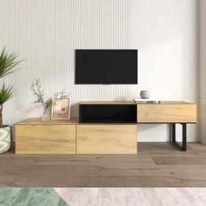 Moimhear Mueble de TV con longitud ajustable, muebles de sa…