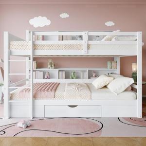 KecDuey Literas de 90 x 200 cm, cama infantil de madera, ma…