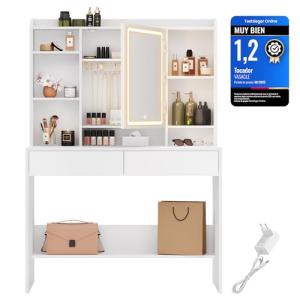 VASAGLE Kailyn Colección - Tocador con Luces LED de 3 Color…