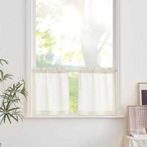 PONY DANCE Cortinas Cocina de Lino para Ventanas, Visillos…