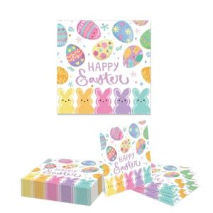 GlamRays 40 servilletas de Pascua para caza de huevos, pape…