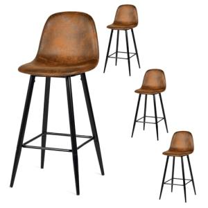 MEUBLE COSY Juego de 4 Taburete de Bar con Respaldo y Repos…