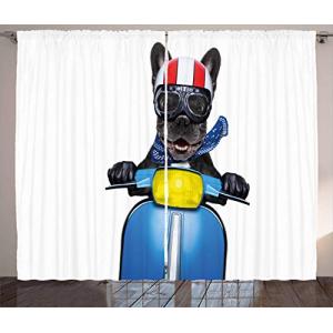 ABAKUHAUS Conductor Perro Cortinas, Bulldog en una Moto, Sa…