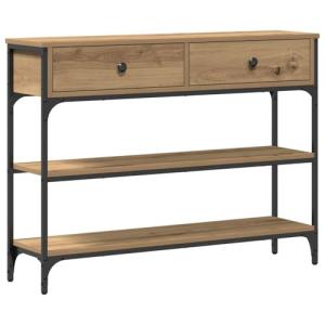 vidaXL Mesa Consola Madera Roble Artisan y Acero 100x25x75…