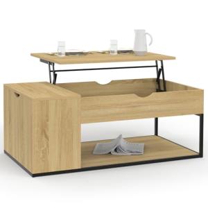 IDMarket – Mesa baja con bandeja elevable rectangular Detro…