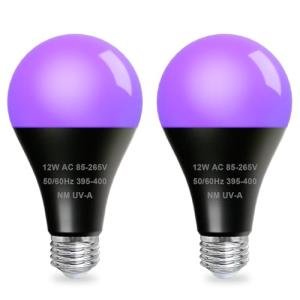 MEEKBOS 2 Piezas LED Bombilla UV 395NM, 12W Luz Negra E27,…