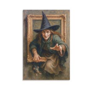 Cuadros surrealistas de brujas de Halloween espeluznantes p…