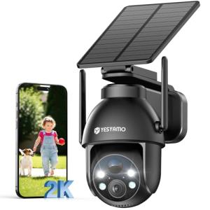 YESYAMO 2K Cámara de vigilancia WiFi Exterior inalámbrica S…