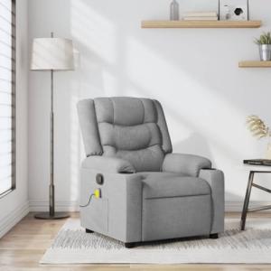 ZEYUAN Sillón reclinable de Masaje de Tela Gris Claro, Sill…