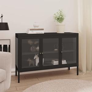 MOONAIRY Aparador de Acero y Vidrio, Aparadores para Salon,…