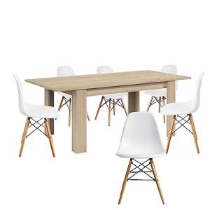 HABITMOBEL Mesa de Comedor con 6 Sillas de diseño de 140x90…