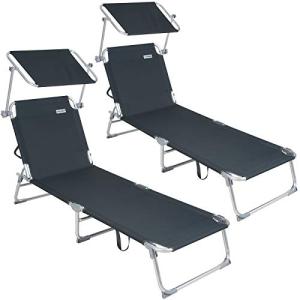 CASARIA® Tumbonas Plegables Jardín Playa Reclinable Carga 1…