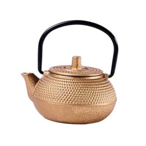 HEALLILY Tetera decorativa de hierro fundido, pequeña teter…