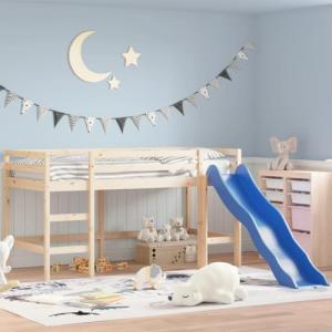 Festnight Cama Alta para Niños con Tobogán, Litera con Tobo…