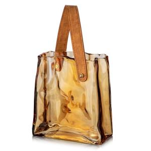 Florero de cristal de 17 cm, jarrón de ámbar para flores, j…