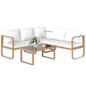 Outsunny Conjunto de Jardín Exterior de 3 Piezas Muebles Ja…