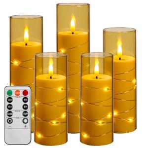 Da by Vela LED con guirnalda de luces, vela a pilas con man…