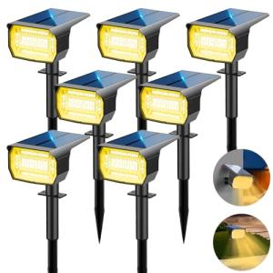 LOTMOS [72 LED/7 Piezas/3000K Luces Solares LED Exterior Ja…