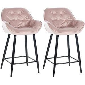 CLP Set De 2 Taburetes De Bar Gibson 76 En Terciopelo I Sil…