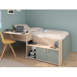 Vente-unique-Cama con Escritorio y Armario 90 x 190/200 cm…