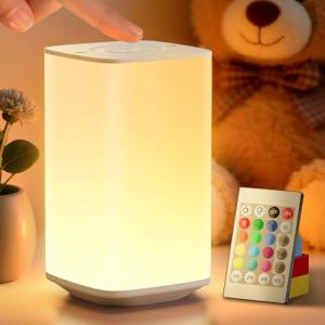 Auxmir Lámparas de Mesita de Noche, Recargable por USB 4000…