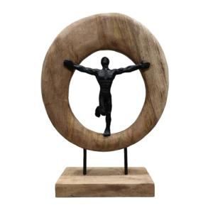 BY SIGRIS Origen Home Decor Figura Hombre Negro circulo Var…