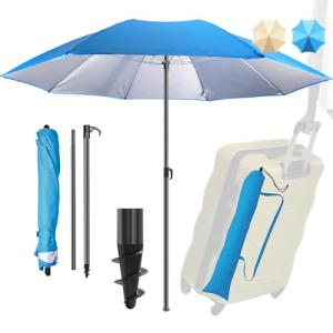 4smile Sombrilla de playa UPF 50 , color beige, práctica so…