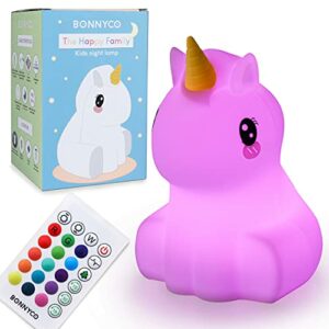 BONNYCO Luz Nocturna Infantil Unicornio con Control Remoto…