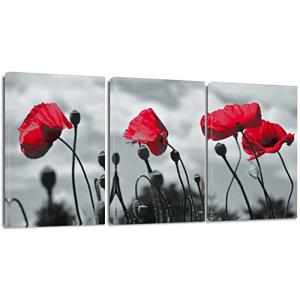 Artscope Lienzos Decorativos - Flores Rojas Patrón Estilo N…