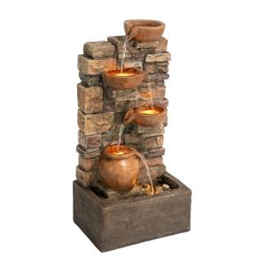 Teamson Home Fuente en Cascada 4 Niveles Marron Exterior co…