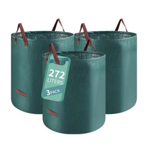 Ordeluxe 3x272L Bolsa de basura de jardín,Sacos para desech…