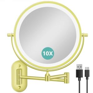 Auxmir Espejo Maquillaje con Luz Recargable, Aumento 1X/10X…