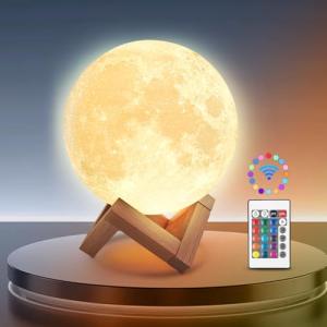 Lampara luna, 15cm 3D Upgraded 16 colori di regolazione Lun…