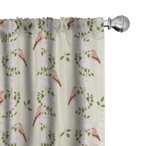 ABAKUHAUS Botánico Juego de 2 Paños Cortinas, Tiras Hortens…
