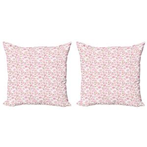 ABAKUHAUS Flor Set de 2 Fundas para Cojín, Nupcial Field de…