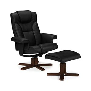 Julian Bowen Sillón reclinable Malmo con taburete, negro