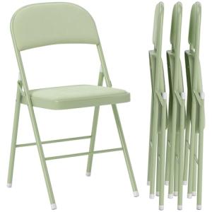 HOMCOM - Juego de 4 sillas plegables para comedor, portátil…