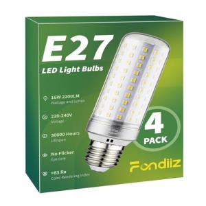 Fondiiz Bombillas LED E27 Luz Fria 6000K, 16W 2200LM Bombil…