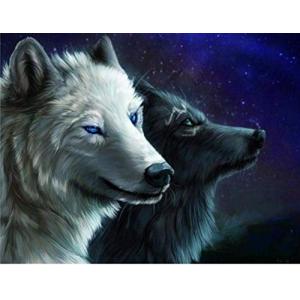 XADITON Paint by Number Art Animal Lobo Blanco y Negro Pint…