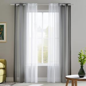 Deconovo Cortinas Translúcidas en Degradado Salón Dormitori…