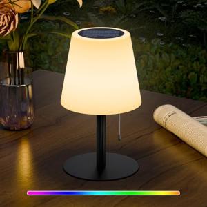 Postlucky Lampara de Mesa Solar Exterior Lámpara de mesa LE…