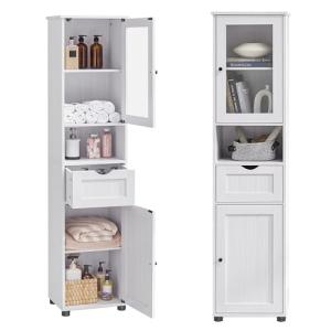 VASAGLE Mueble Baño, Armario Baño, Armario Alto, Compartime…