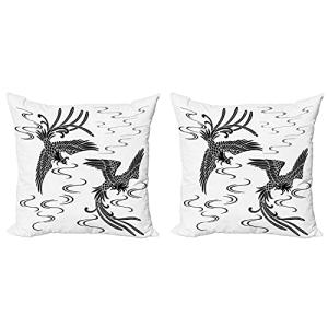 ABAKUHAUS Fénix Set de 2 Fundas para Cojín, Las Aves orient…