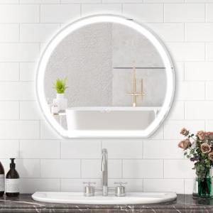 FANTASK Espejo de baño LED con iluminación, antivaho, Espej…