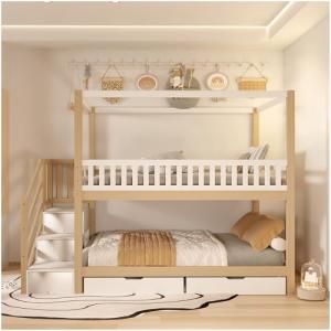 Lubvtti Litera Infantil con 2 cajones y Escalera de Almacen…