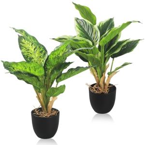 DUBUOZA 2 Piezas Plantas Artificiales en Maceta, 37cm, Plan…