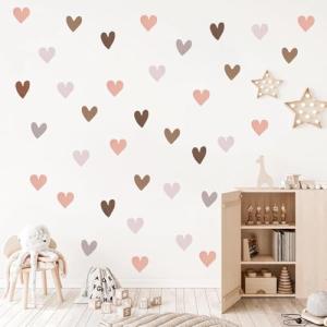 78 pegatinas de pared con forma de corazón boho para habita…