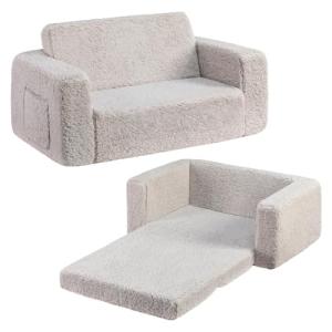 BEJOY Sofá cama para niños, extra ancho 2 en 1, sofá de she…